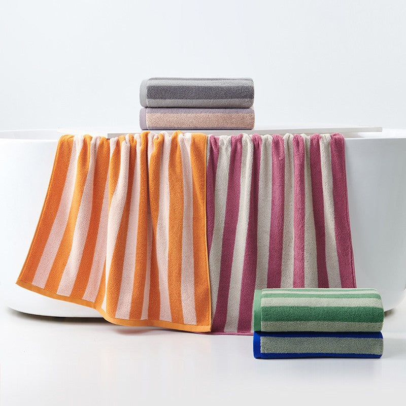 Battilo Plaid Cotton Bath Towels Set Soft Absorbent Daily Cleansing Face Hand Towel Set Patterned Lightweight Towel for Bathroom