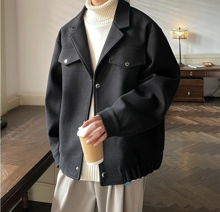 Men's Plus Size Winter Coat 3XL 5XL 300lbs Heavy Thick Wool Blend Trench Coat Vintage British Style Casual Pilot Jacket