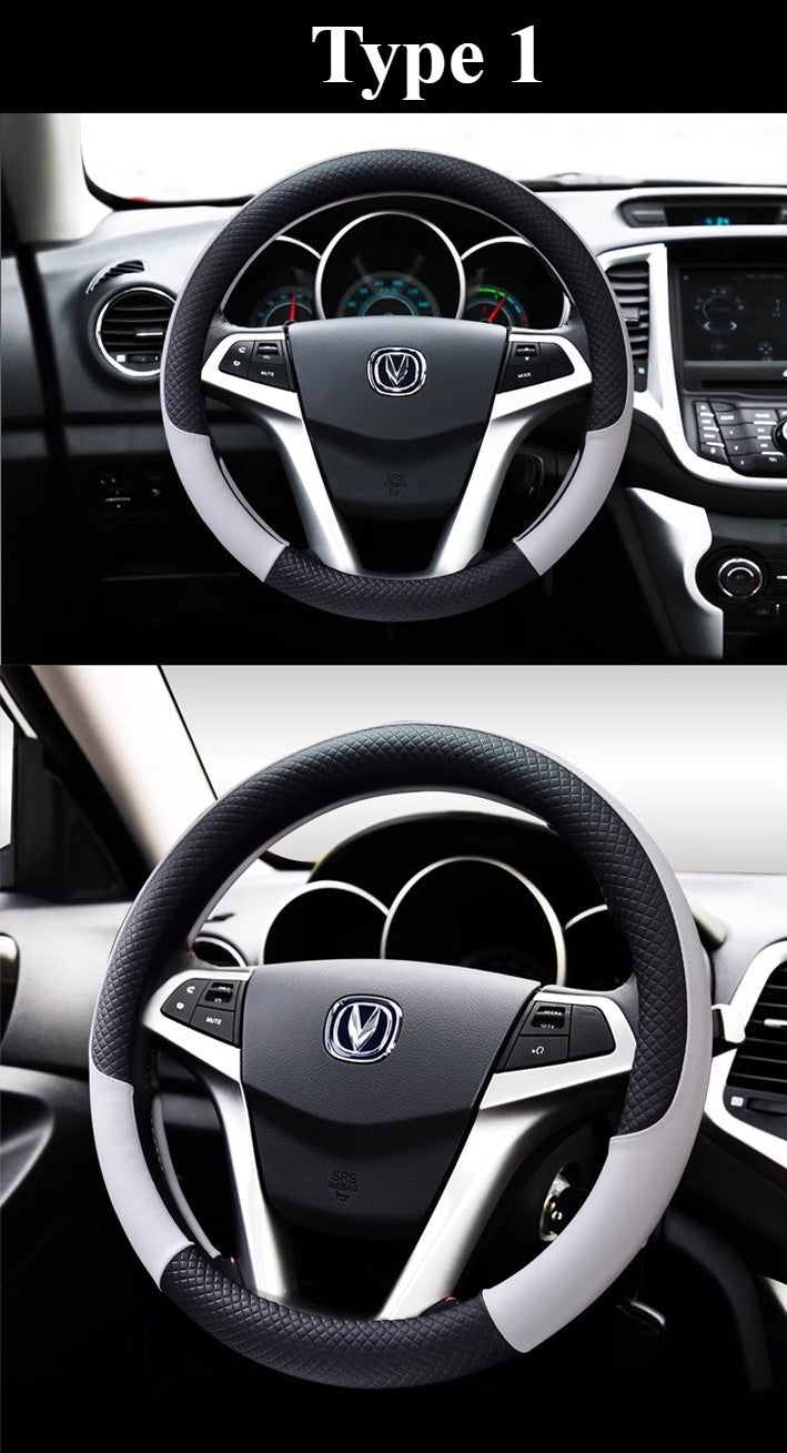 Durable Anti-Slip Car Steering Wheel Cover Microfiber Leather Steering Wheel Cover Universal Fit for Car, Truck, SUV, Van38cm