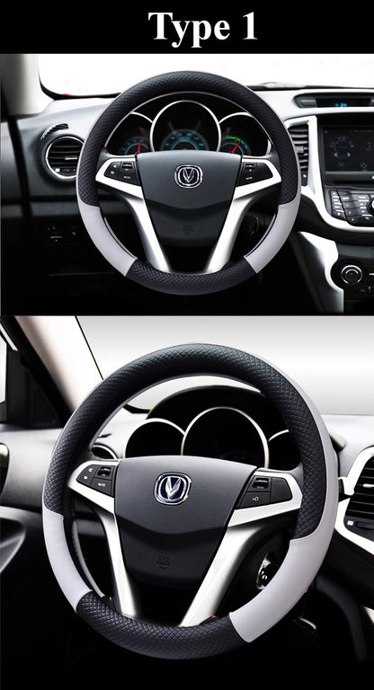 Durable Anti-Slip Car Steering Wheel Cover Microfiber Leather Steering Wheel Cover Universal Fit for Car, Truck, SUV, Van38cm