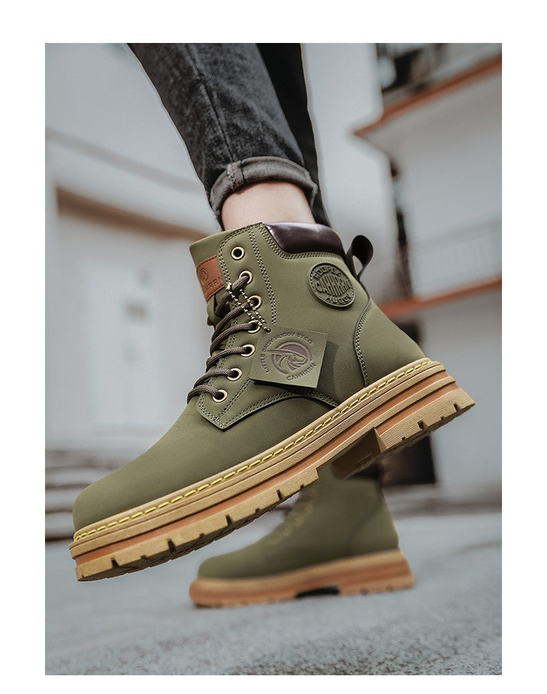 Botas Masculinas Grandes 48 Botas de Motocicleta Cano Curto Masculinas Impermeáveis para Caminhada Chelsea de Inverno Botas Retrô Confortáveis Botas Masculinas