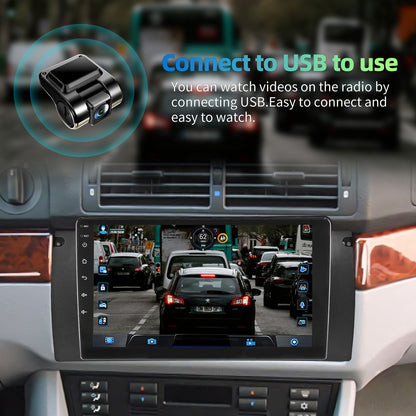 4+64GB For BMW E38 E39 E53 X5 Apple Carplay 9" Android 15.0 Car Stereo Radio Touch Screen GPS Navigation WiFi SWC BT FM+DVR&CAM