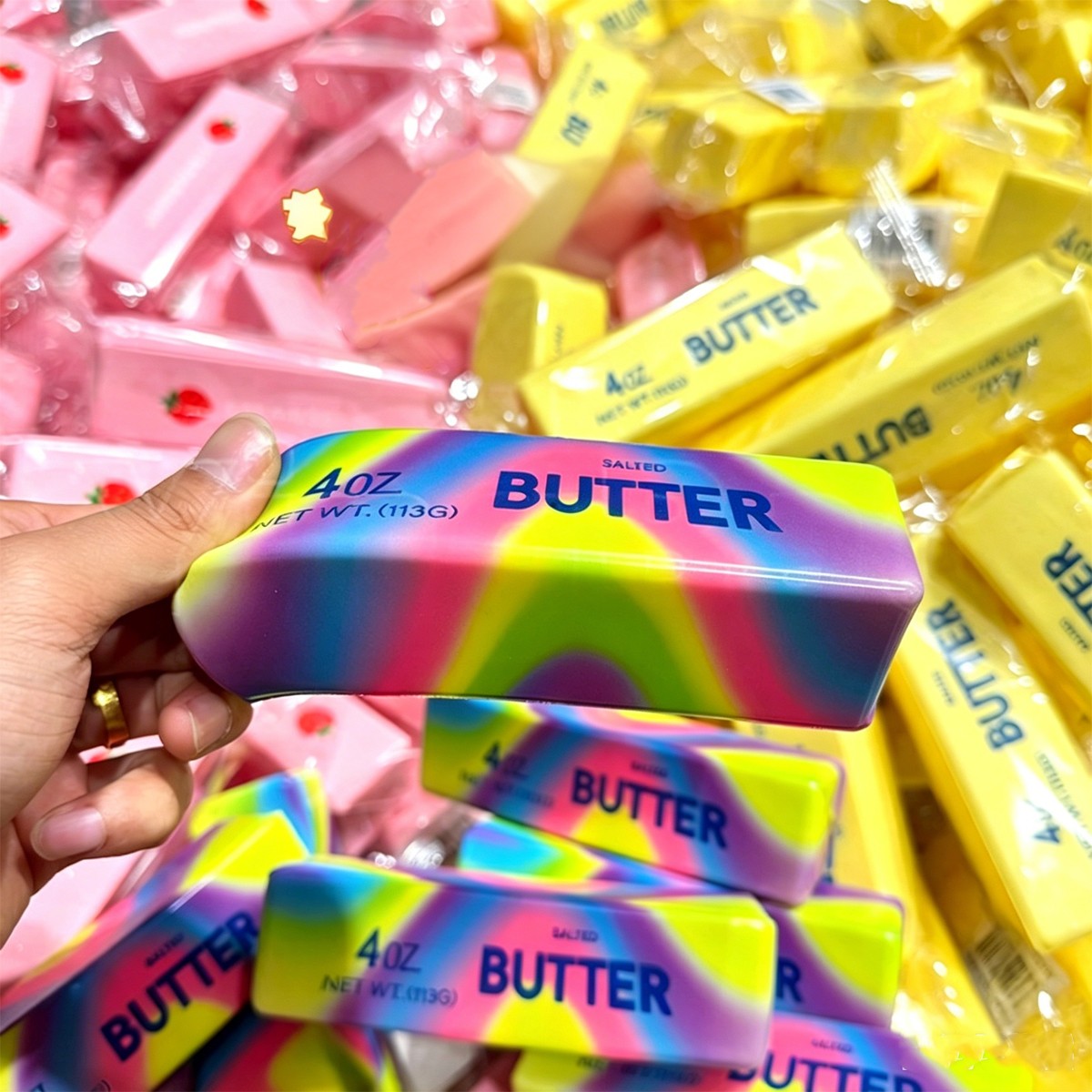 1~4Pcs Soft Squishy Butter Stick Fidget Toy Stress Relief Slow Rising Squeeze Toy for Anxiety Relief Decompression Party Gifts