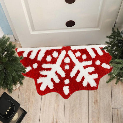 VIKAMA Christmas Tree Imitation Cashmere Carpet For Bedroom Non-Slip Bedside Rug For Bathroom And Bathroom Area Decoration