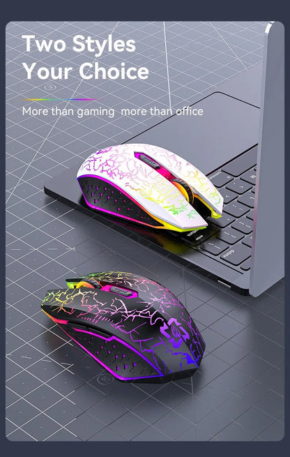 Mouse Bluetooth 5.2 RGB Sem Fio 2.4G Mouse Gamer Dual-Mode 6 Botões Silencioso Para MacBook Tablet Laptops Computador