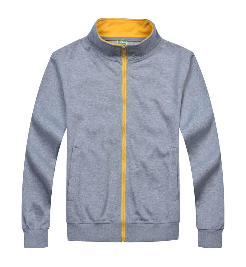 Cotton men's and women's standing collars, zippered jackets, spring and autumn cardigans, customized printing, logo embroidery