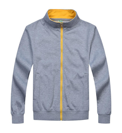 Cotton men's and women's standing collars, zippered jackets, spring and autumn cardigans, customized printing, logo embroidery
