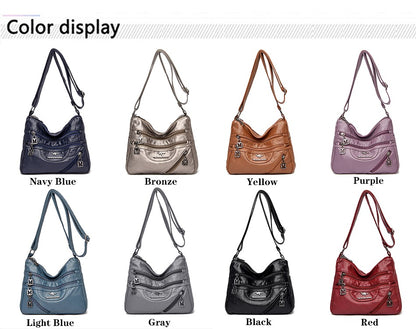 High Quality Soft Leather Luxury Purses and Handbags Women's Bag Designer Multi-pocket Crossbody Shoulder Bag for Women 2024 Sac