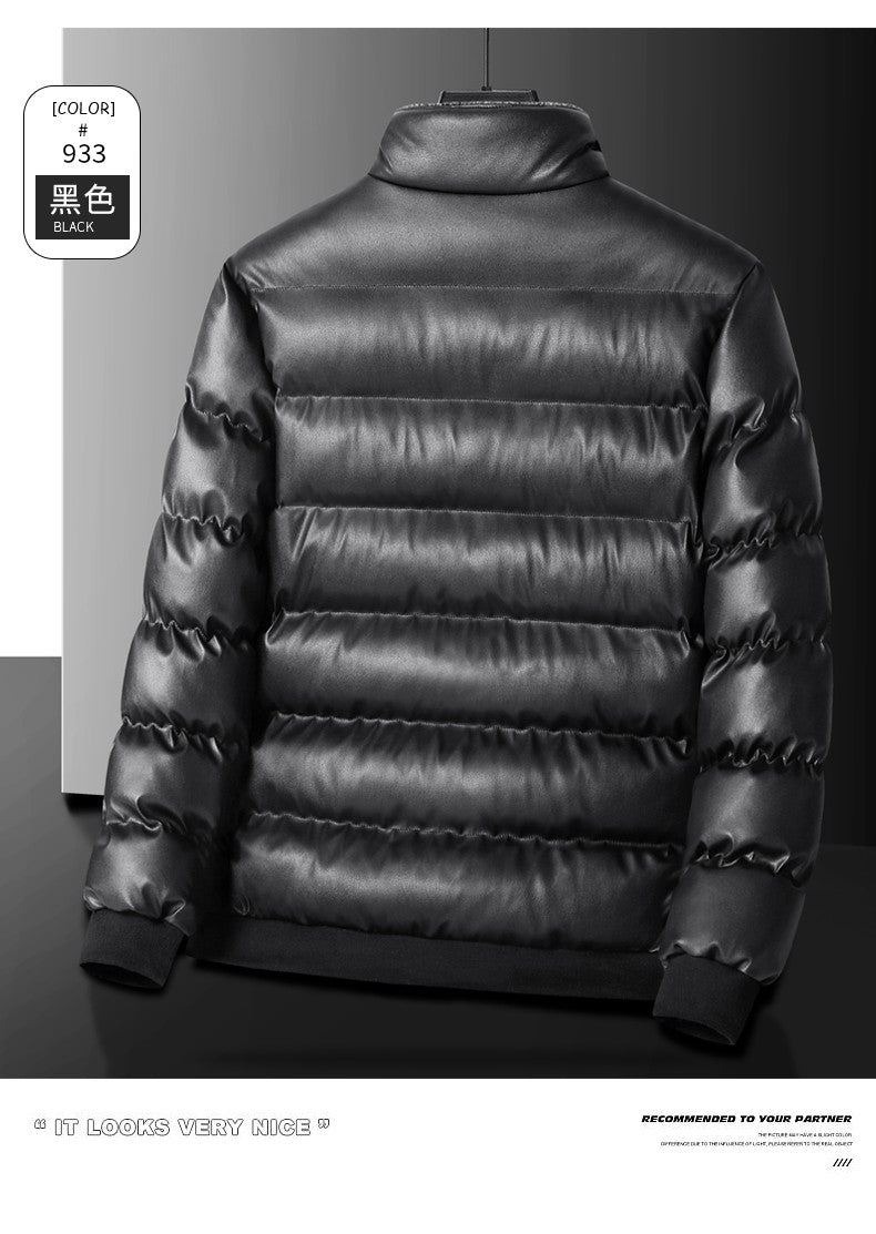 2024 Autumn/Winter New Men's Cowboy Coat Men's Youth Collar Jacket Men Single row Concealed Buckle Casual top big size