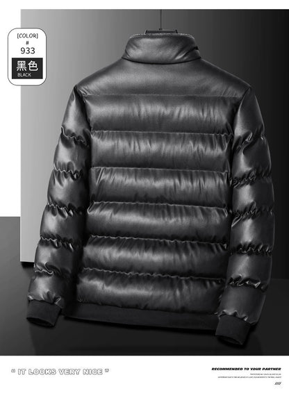 2024 Autumn/Winter New Men's Cowboy Coat Men's Youth Collar Jacket Men Single row Concealed Buckle Casual top big size