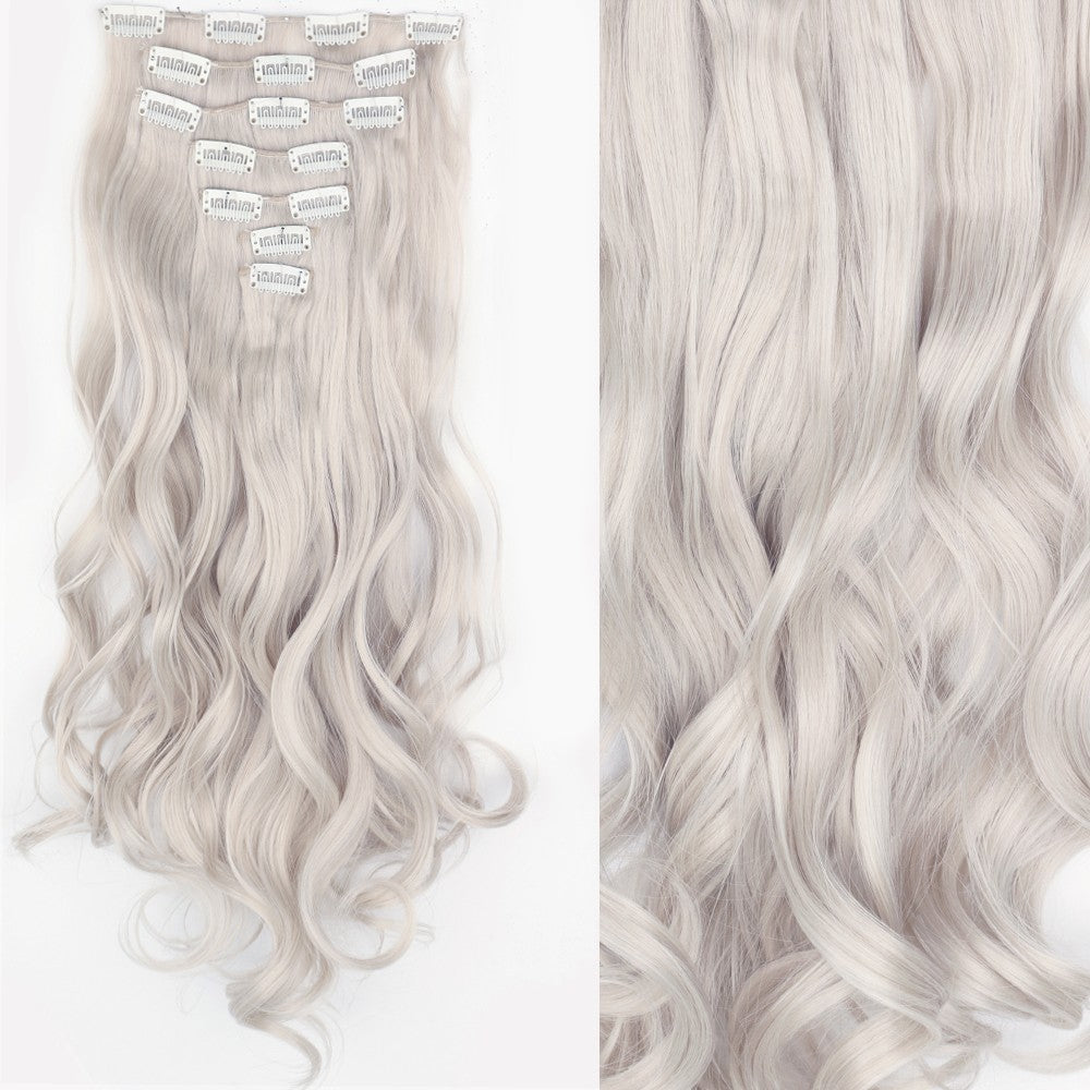 Cabelo Liso Comprido 16 Clipes 7 Pçs/Conjunto de Apliques de Cabelo Sintético Natural Loiro Preto Resistente ao Calor 2026