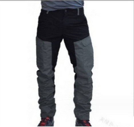 2025 Men's Outdoor Sports Casual Cargo Pants Fashion Color Blocking Multi-pockets Work Pants Male Baggy Joggers Pants Streetwear