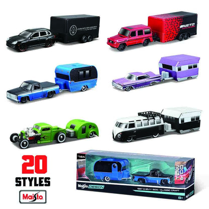 Maisto 1:64 Volkswagen Mercedes Benz Ford Chevrolet Brand collectible trailer die-cast precision model car Model collection gift