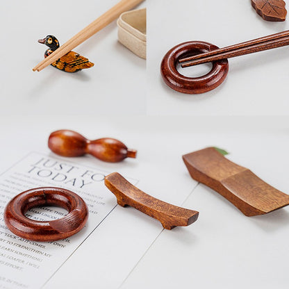 Descanso de hashis estilo japonês, suporte de madeira para colher e hashis, prateleira decorativa, acessórios para mesa de jantar ????