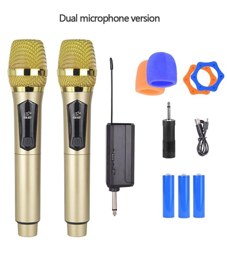 Microfone sem fio de áudio de alta definição universal, adequado para amplificadores de alto-falante, palco de karaokê doméstico KTV?recarregável
