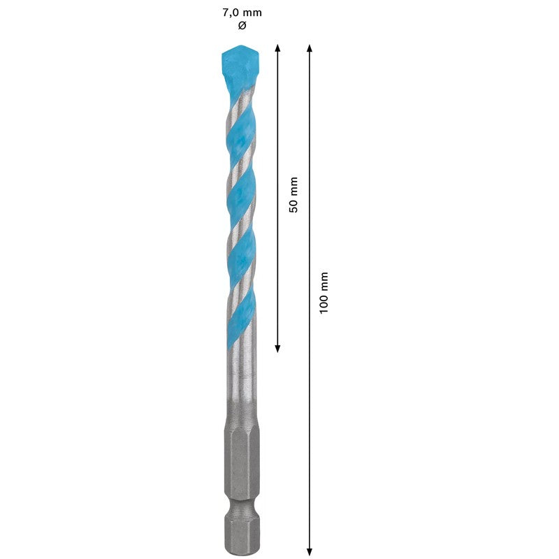 BOSCH EXPERT HEX-9 Broca Multiconstrução Para Concreto Azulejos Macios Broca Helicoidal de Alta Dureza 2608900569 2608900574