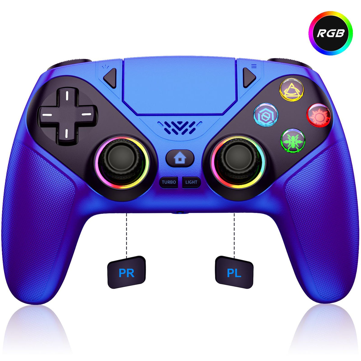 Controller for Playstation 5/PS5/PS5 Pro/Slim/PC,Wireless Gamepads RGB Joystick Turbo/Marco Program Dual Vibrate Game Controle