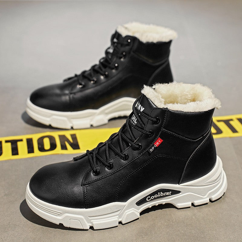 Botas masculinas de cano alto em jeans, sapatos esportivos casuais, botas masculinas modernas e estilosas