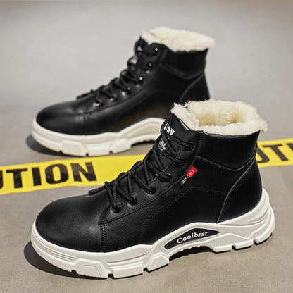 Botas masculinas de cano alto em jeans, sapatos esportivos casuais, botas masculinas modernas e estilosas