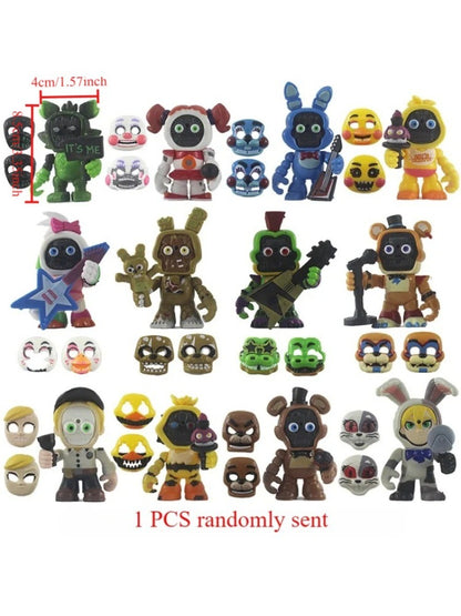 Jogo FNAF Panic Brinquedo da Meia-Noite Urso Foxy Chica Fazbear Bonnie Troca Máscaras Boneco de Ação Anime 1 PÇ Enviada Aleatoriamente