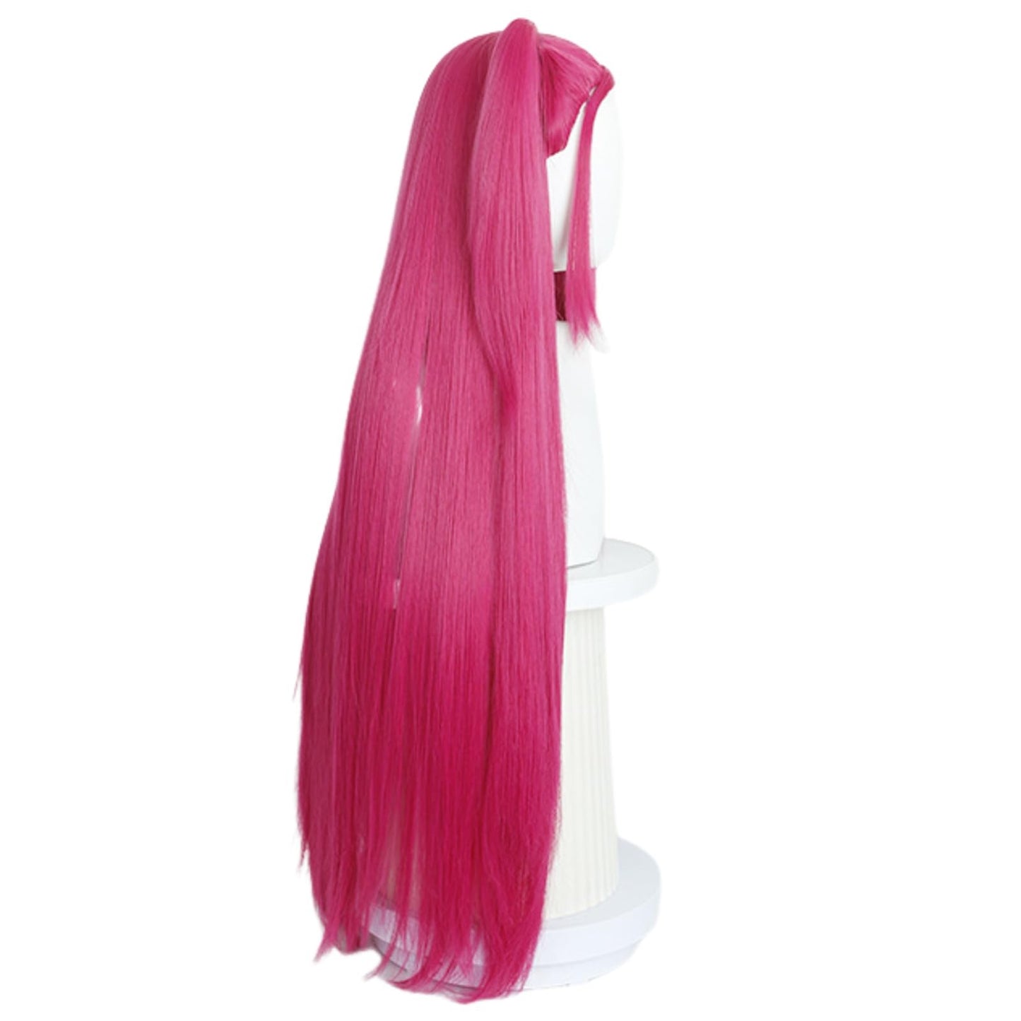 Rose Red Meio Dupla Trança Cabelo Longo Peruca Sintética | Filme Animado KPop Caçadores de Demônios Personagem Mira Peruca CosplayHalloween Par