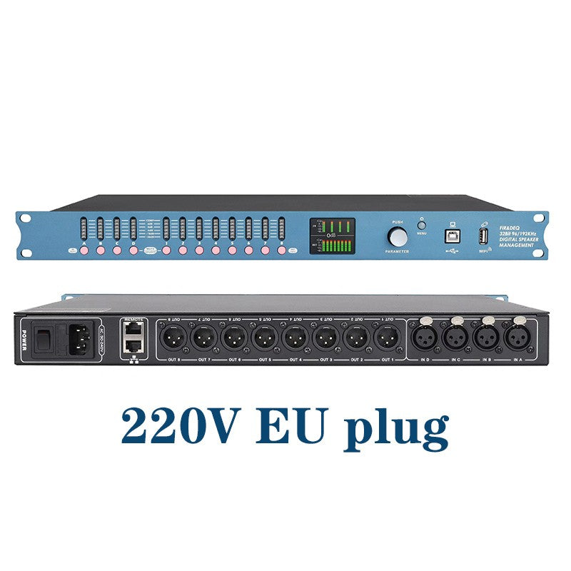 DP48X Processador de Áudio Digital Profissional 4 Entradas 8 Saídas Processador Drive Rack com RIR DEQ Sistema de Gerenciamento de Alto-falantes 192KHZ