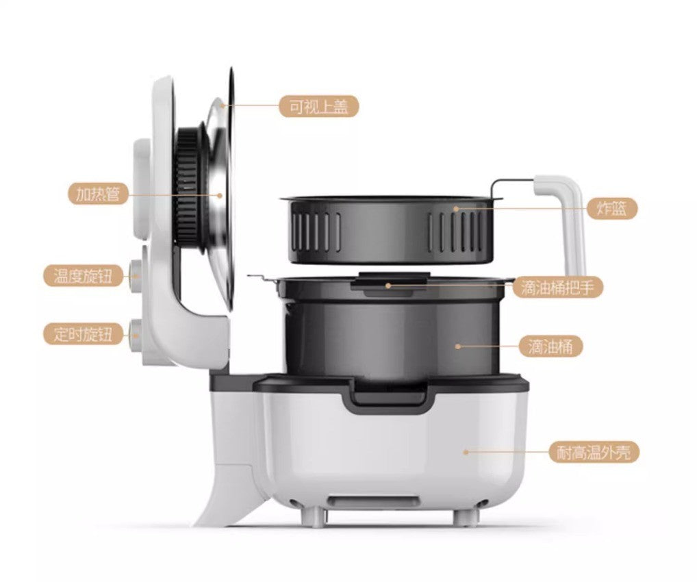 Flip-free air fryer double-layer fryer household large-capacity electric fryer fully automatic French fries machine