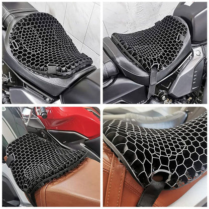 Almofada de Assento de Motocicleta Antiderrapante Estrutura de Malha 3D Respirável Macia e Confortável Proteção Solar Acessórios para Motocicleta