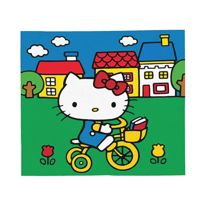 Hello Kitty Passeia de Bicicleta Pelúcia Cobertores Ótimas Mantas para Sofá Cama Sala de Estar 150*125cm Colcha