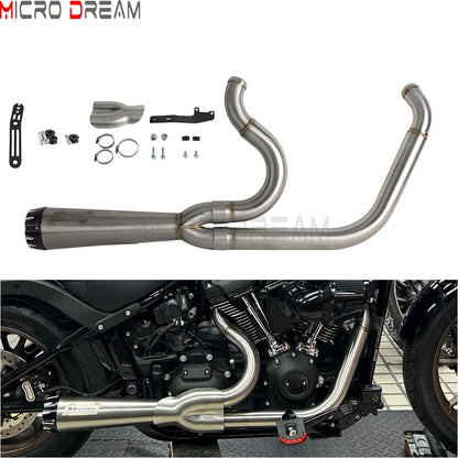 For Harley Softail Low Rider ST FXLRST 117 2025-26 Full Complete Exhaust System Swept-up Muffler Motorcycle Exhaust Pipes 2-In-1