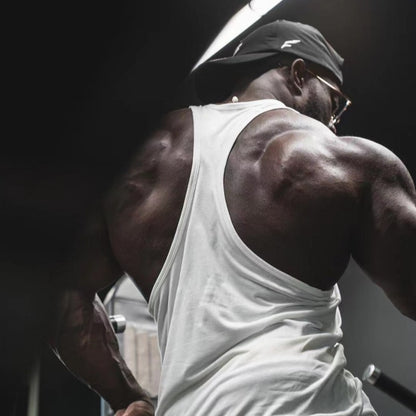 Men's Stringer Gym Vest, Fitness Bodybuilding Tank, Y Back Sleeveless Shirt, Moisture-Wicking Lightweight Cotton Summer Clothing