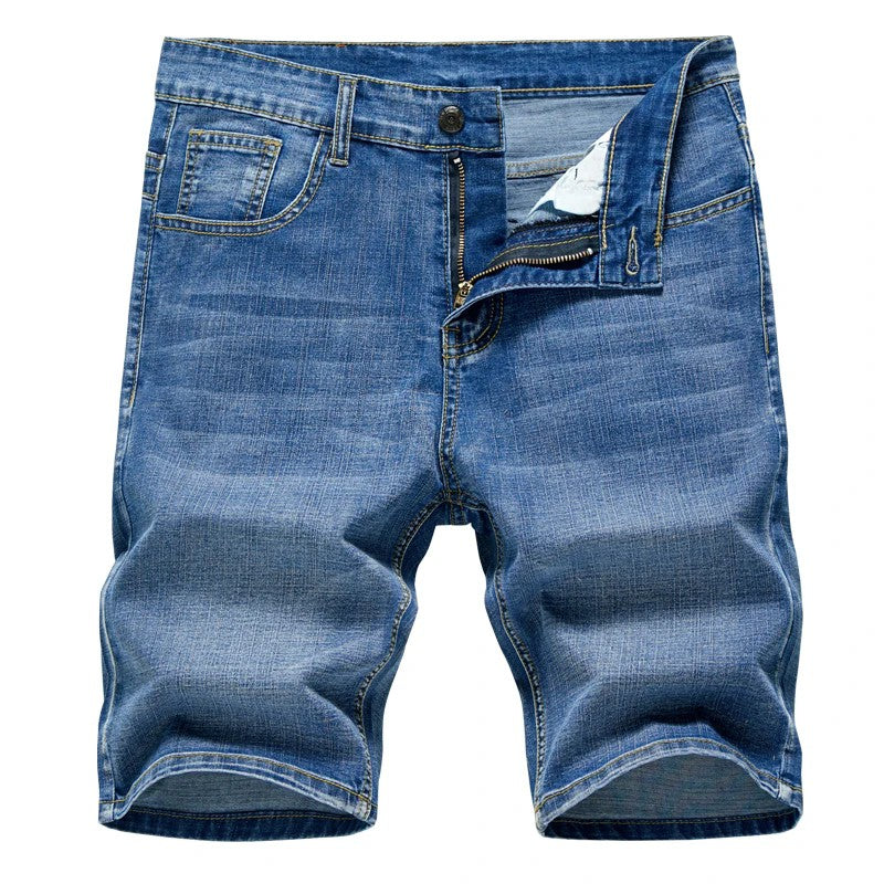 Summer Shorts Jeans Men Denim Pants Stretch Dark Blue Fashion Design Men's Jeans Slim Straight Male Short Jeans Hombre