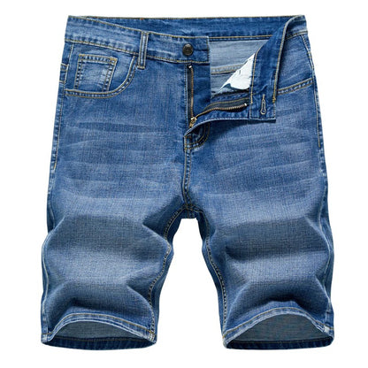 Summer Shorts Jeans Men Denim Pants Stretch Dark Blue Fashion Design Men's Jeans Slim Straight Male Short Jeans Hombre