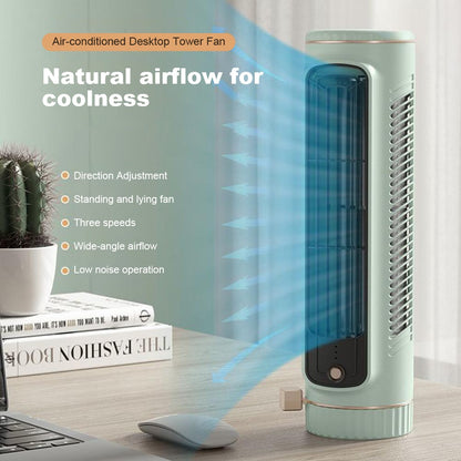 Ventilador de Torre Doméstico de Mesa Portátil, Ventilador de Ar Condicionado, Ventilador de Circulação, Ventilador Elétrico de Refrigeração a Ar com Carregamento USB para Quarto e Casa