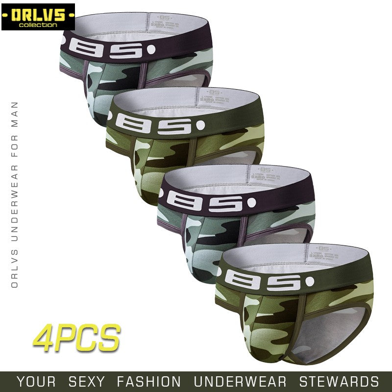 BS 4PC/LOT Men Briefs Sexy Underwear Male Underpants Men's Sexy Breathable Brief Pants Comfortable Men Briefs Underwear Cotton