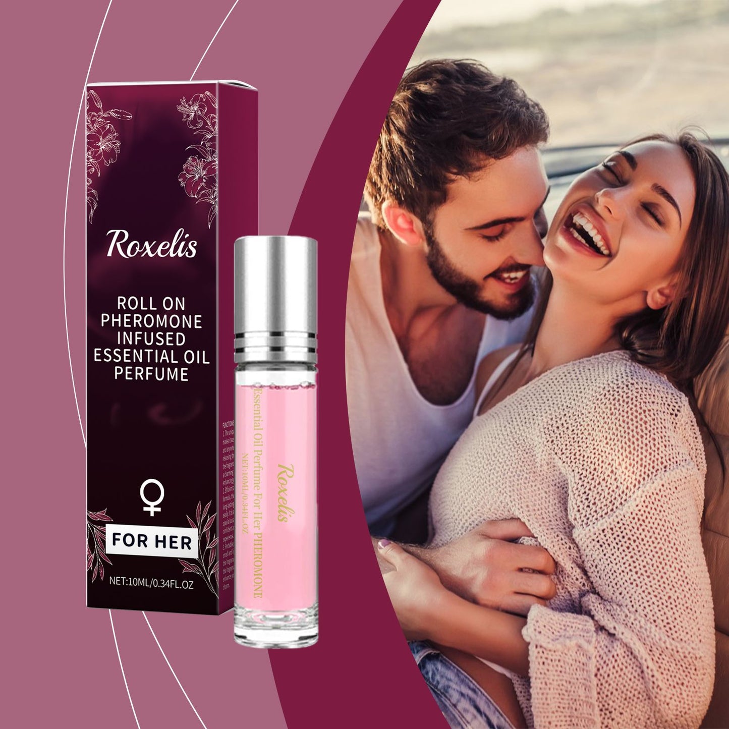 Roxelis Women Ball Perfume Natural Fresh Scent Elegant Charming Lasting Fragrant Ball Design Portable Perfume Skin-Friendly