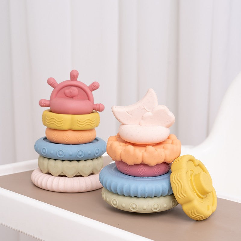 Stacking Nesting Baby Montessori Toys Set Cute Dinosaur Stacking Tower Educational Learning Toys Babies Gift for Boys Girls