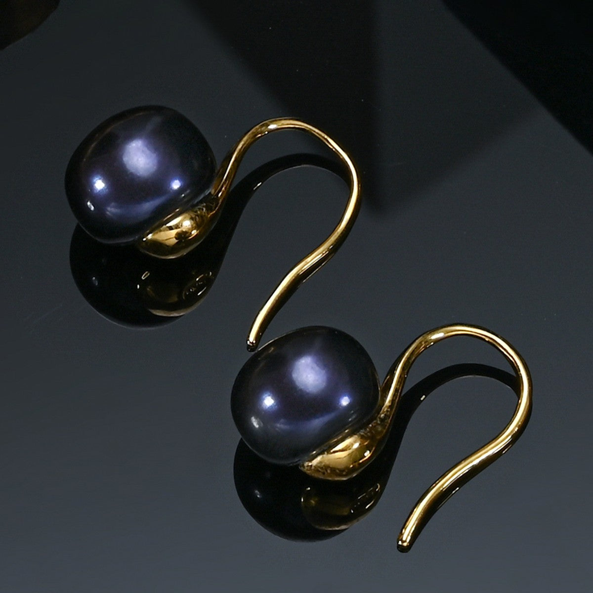 New Fine Grade AAAA Freshwater Pearl Earrings For Women Wedding Party Jewelry Earrings Black Pink White Purple 8-9mm Bread Round