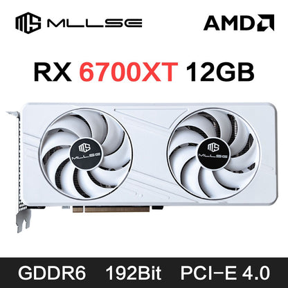 Placa Gráfica MLLSE AMD RX6700XT 12GB GDDR6 6+8Pin 192bit GPU para Jogos rx6700xt 12GB Placa Gráfica para Desktop de Jogos