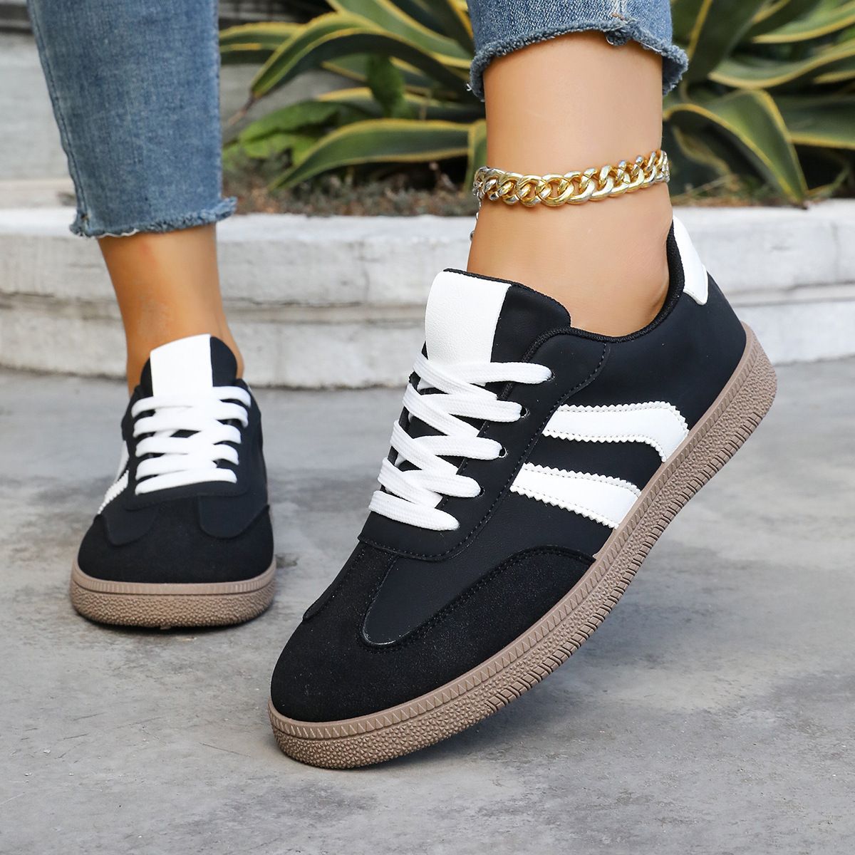 Spring Autumn Platform Sneakers Women Fashion Mixed Colors Lace-Up Sport Shoes Woman Comfortable Non Slip Flat Trainers Female