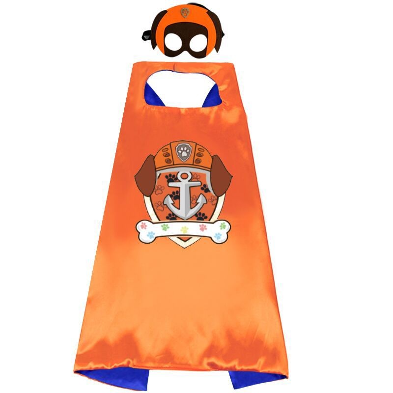 Anime Dog Patrol Kids Cosplay Costume Cape with Eye Mask Halloween Marshall Chase Skye Zuma Rubble Rocky Children's Dress-Up
