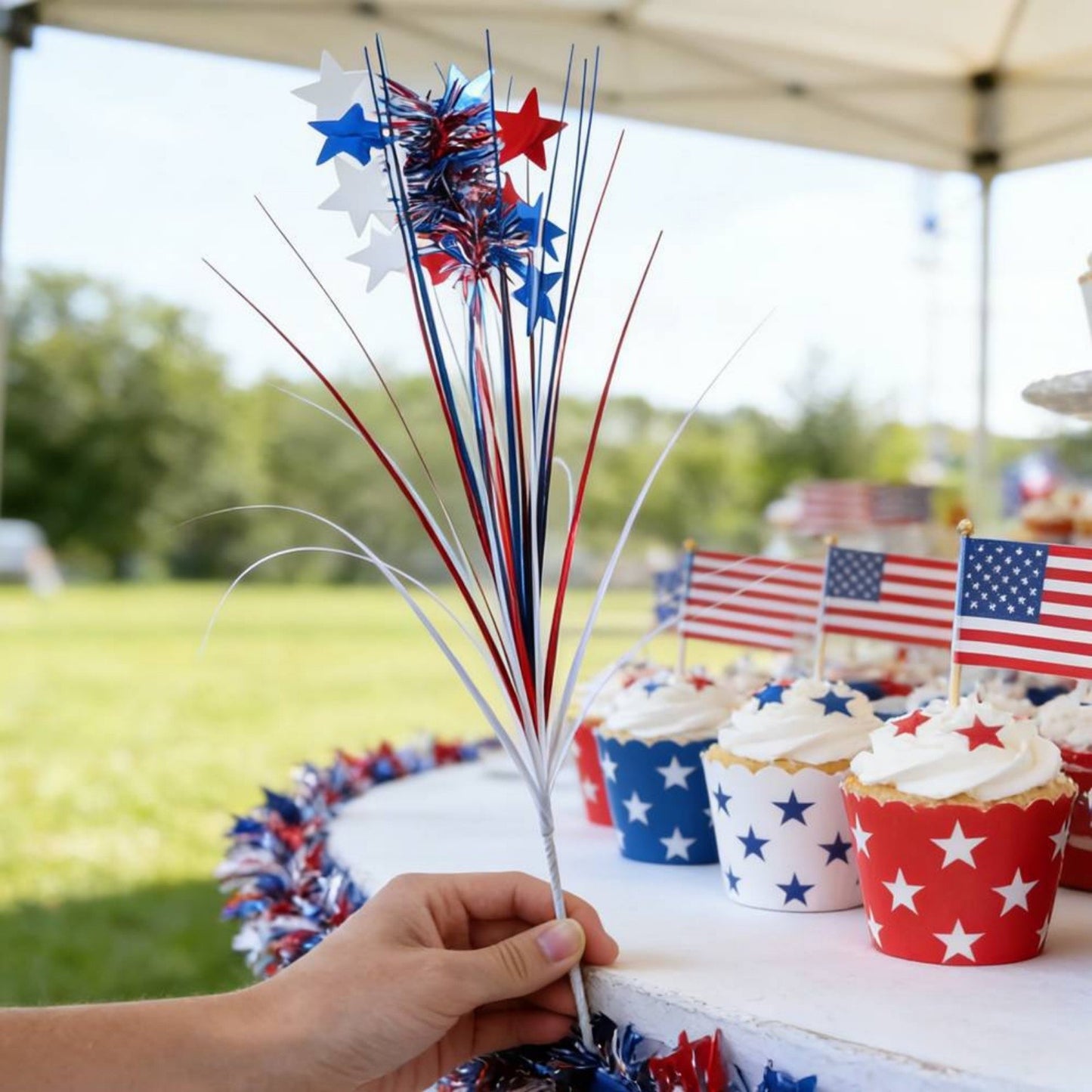 1Pc Independence Day Firework Star Picks Red White Blue Home Party Decorations American National Day Festival Scene Layout Ornam