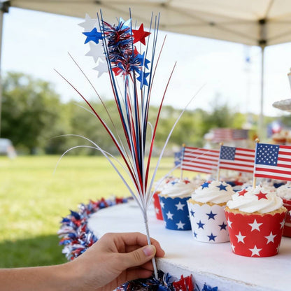1Pc Independence Day Firework Star Picks Red White Blue Home Party Decorations American National Day Festival Scene Layout Ornam