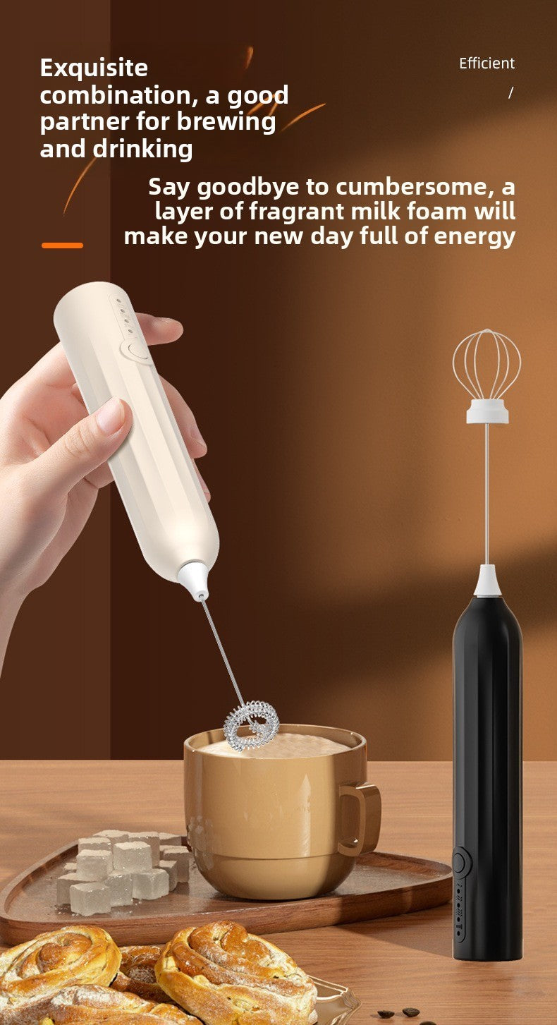 Electric milk frother charging portable egg beater beverage coffee machine handheld 3-speed jam cream machine kitchen blender
