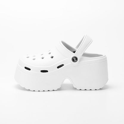 Women's Wedges Heel Sandals Summer 2024 Closed Toe Chunky Platform Sandalias Mujer Hollow Out Thick Sole Non-slip Slides Ladies