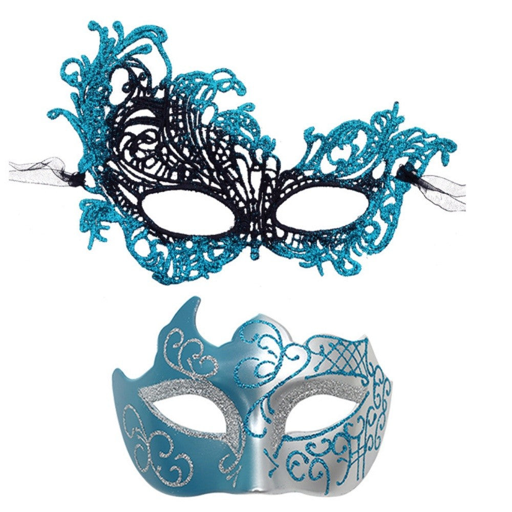 2PCS/set Couple Masks Lace Women Mask Men Painted Half Face Mask Eye Mask Set Party Masquerade Wedding Decoration Costume Prom