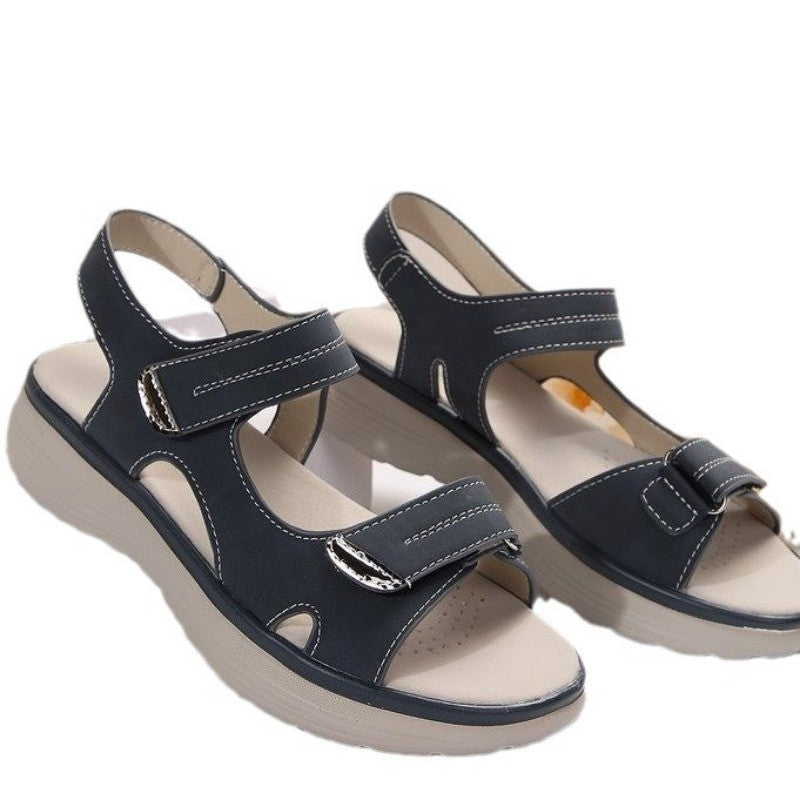 Summer 2024 New Sandals for Women Sports Style Wedge Heels Light Velcro Plus-size Slippers for Women