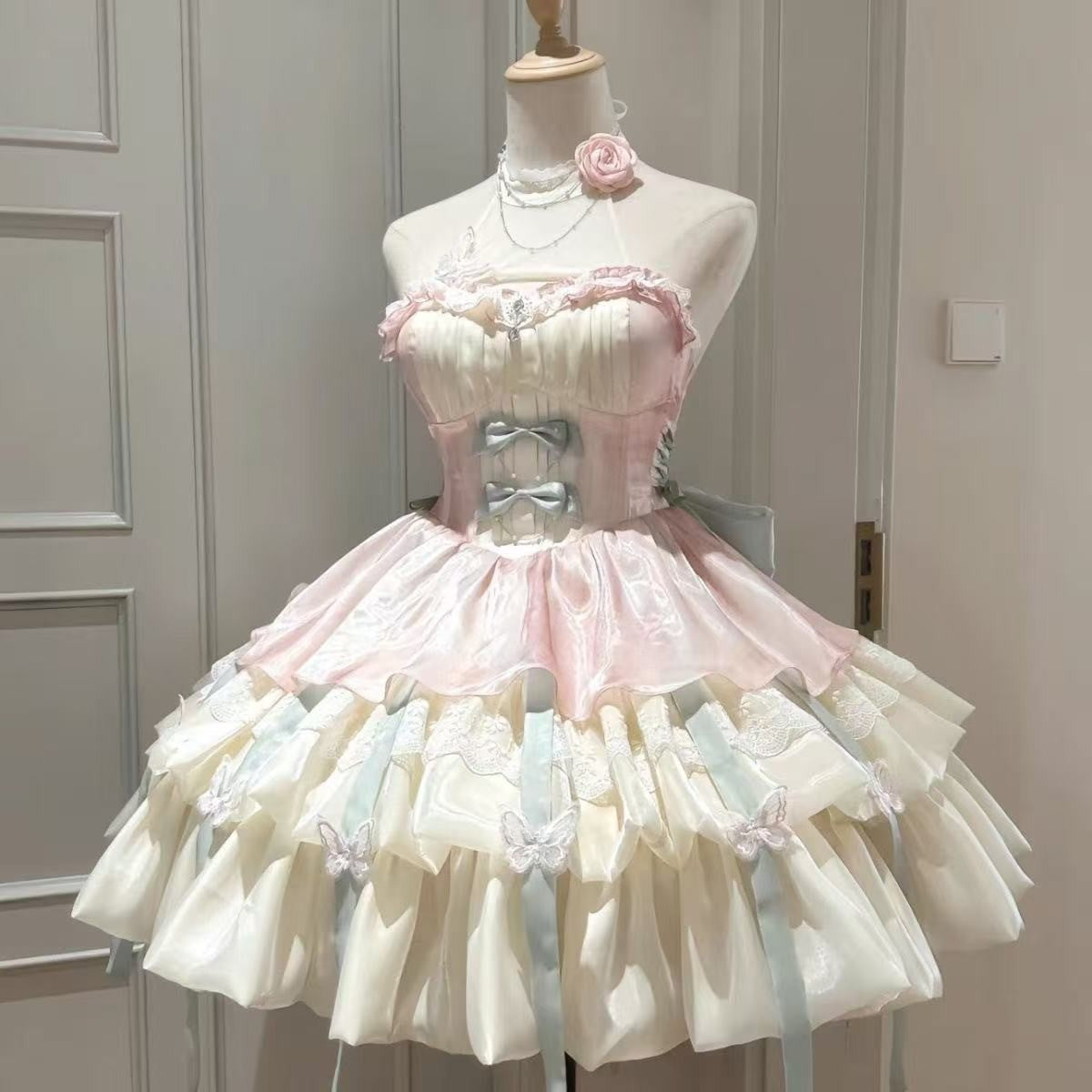 Gothic Y2k Sling Dress Women Harajuku Retro Tulle Ruffles Trim Christmas Party Outfit Grunge Aesthetic Sleeveless Elegant Wear