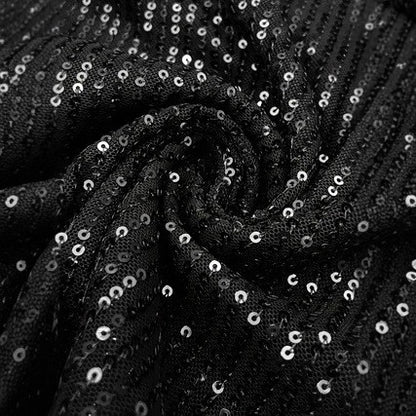 Plus Size Shiny Sequin Short A- Line Skirt High Waist Elastic Waist Conceals Belly Women's Casual Summer Polyester Midi Skirt