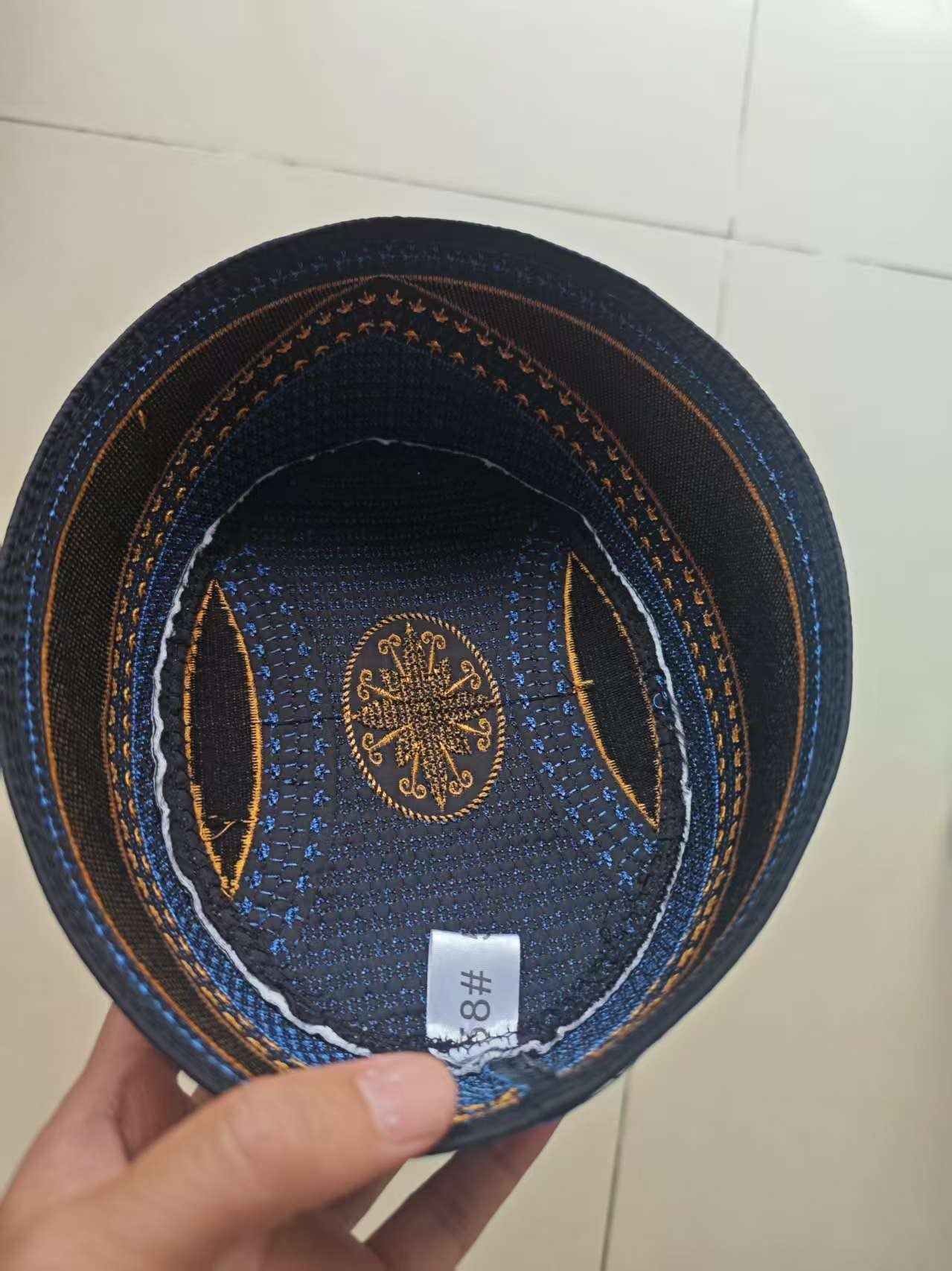Muslim Wedding Hats Men Embroidered Flat Tops Eid Ramadam Prayer Ethnic Cultural Islamic Hat Gift Bonnet Turky Blue Gold Caps